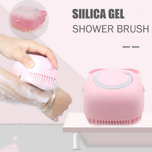 Silicone Soft Bath Body Brush with Shampoo Dispenser