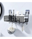 Meshed Wall Shelf With Hooks