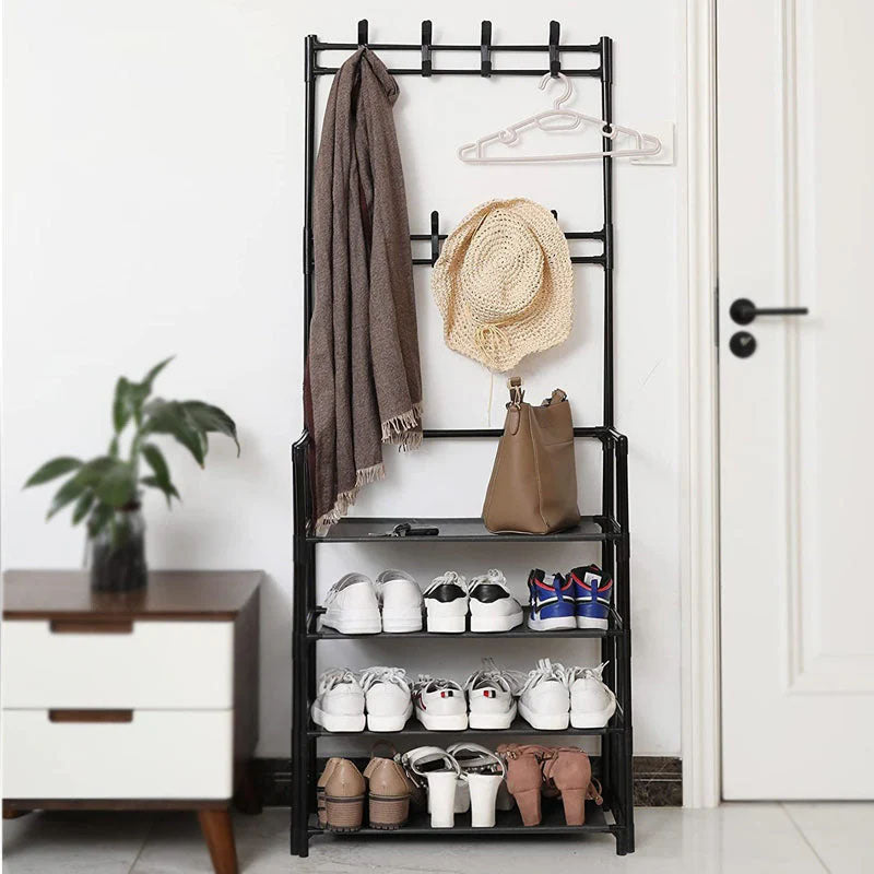 Multifunctional 4 Layers Shoe & Coat Rack