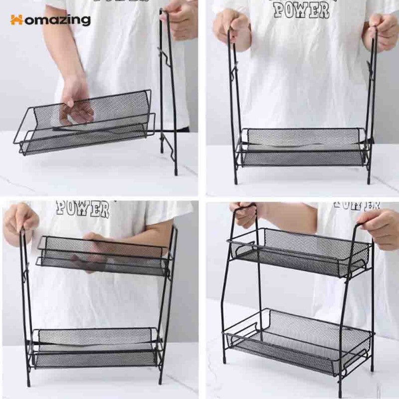 2 Layer Multi Purpose Iron Organizer Shelf