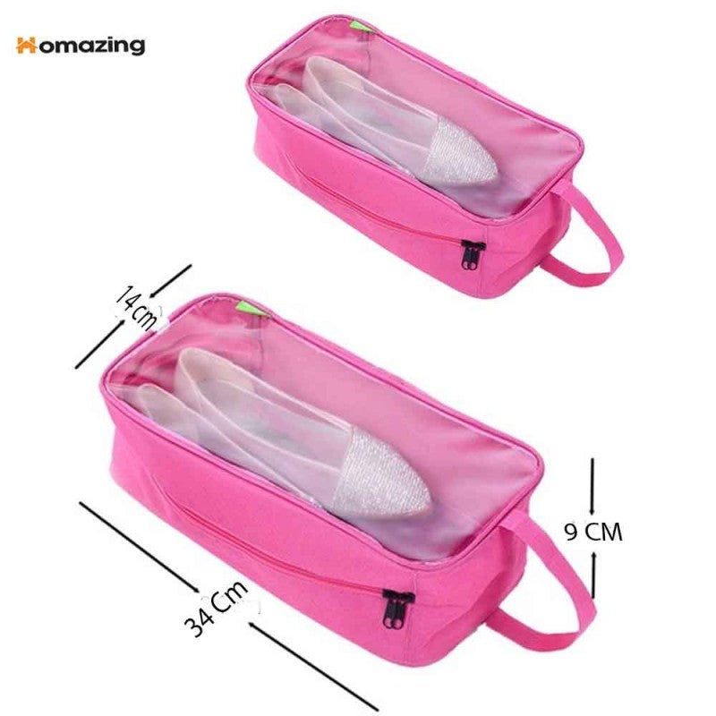 Shoe Bags Pack Of 2 Travel Storage Organizer Pink