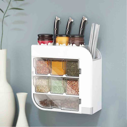 Multi-functional Seasoning Storage Rack Wall Mounted