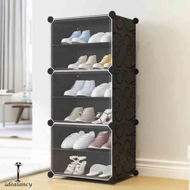 6 Layer Shoe Rack With Transparent Doors