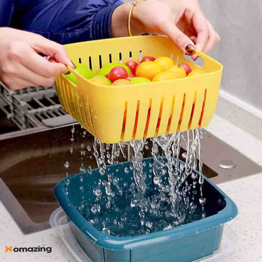 Double-Layer Drain Basket With Lid