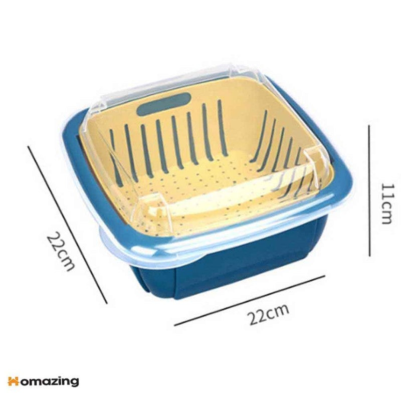 Double-Layer Drain Basket With Lid