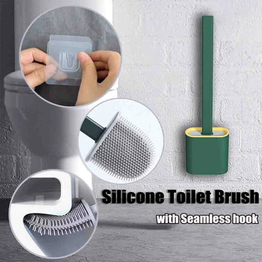 Toilet Cleaning Brush Flexible Silicone Wall Mounted