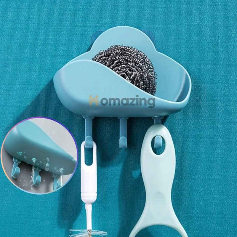 Cloud Shape Drain Soap Holder With Hook