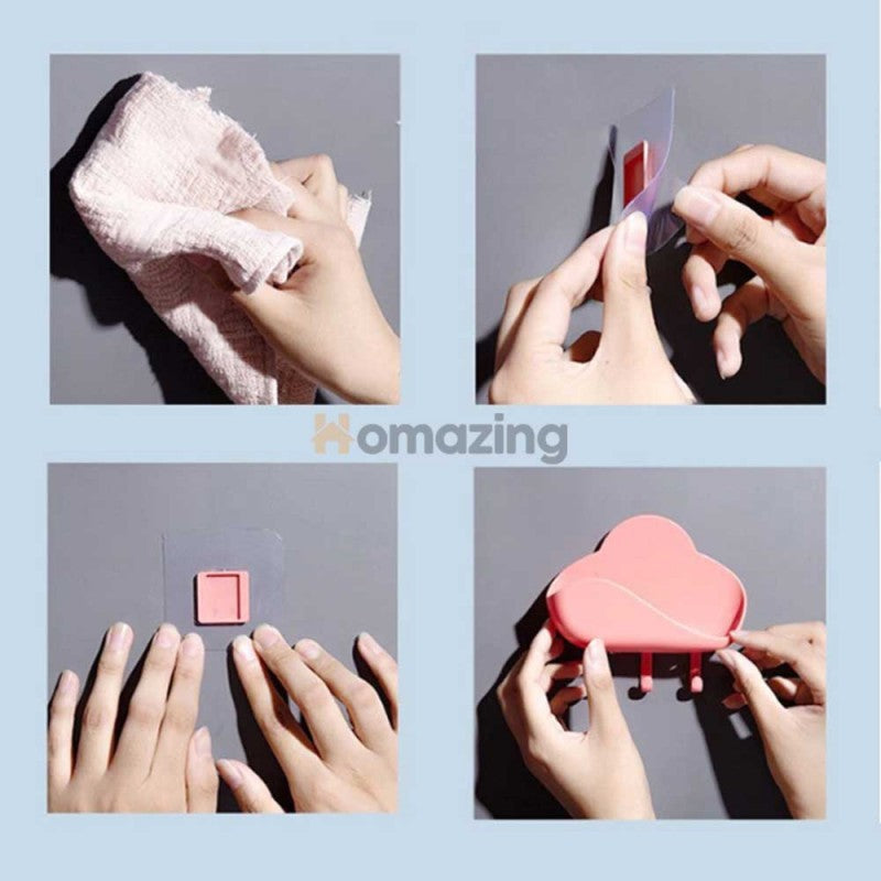 Cloud Shape Drain Soap Holder With Hook