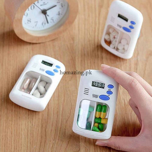 Pills Storage Case With Alarm Timer Clock