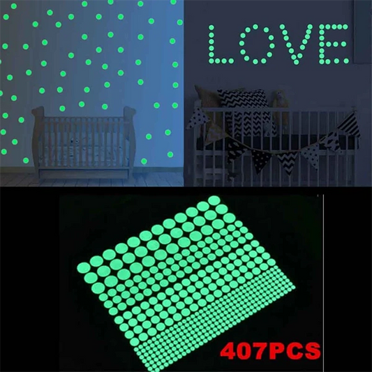 Night Glow Polka Dot for kids room Pack Of 407Pcs