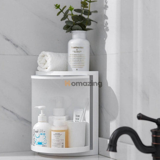 360° Rotatable Corner Bathroom Storage Organizer