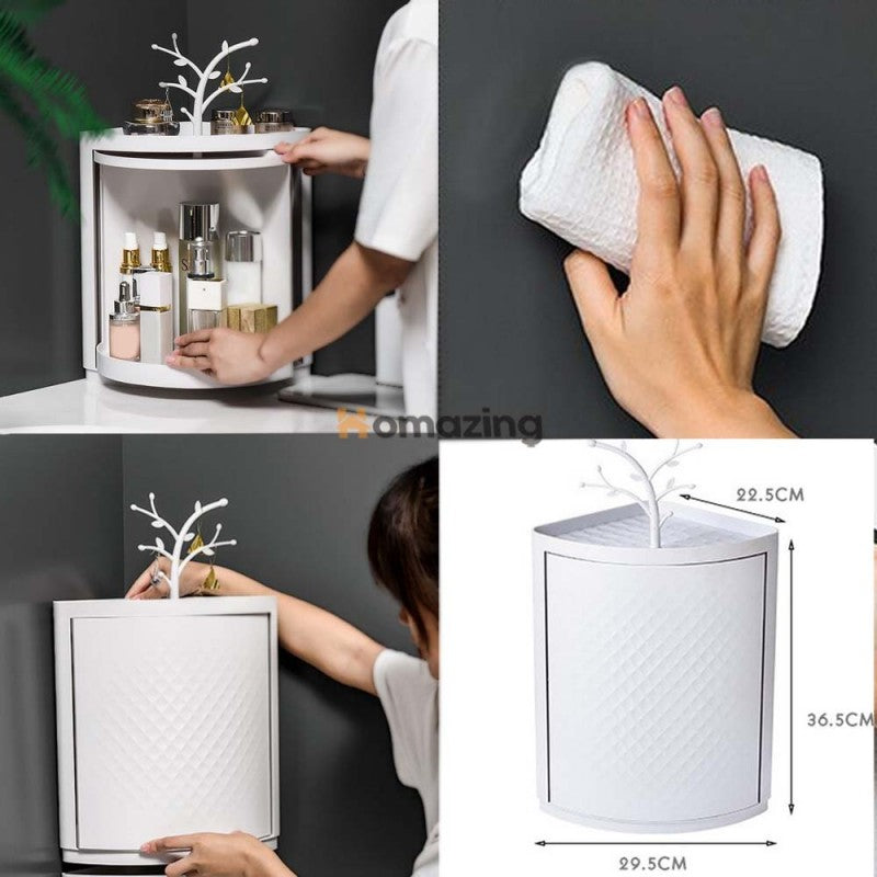360° Rotatable Corner Bathroom Storage Organizer