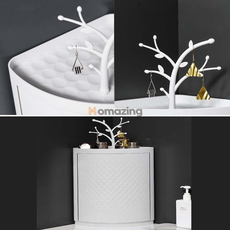 360° Rotatable Corner Bathroom Storage Organizer