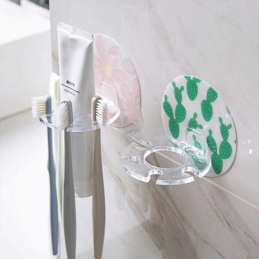 Toothbrush & Paste Holder Wall-Mounted Round Shape