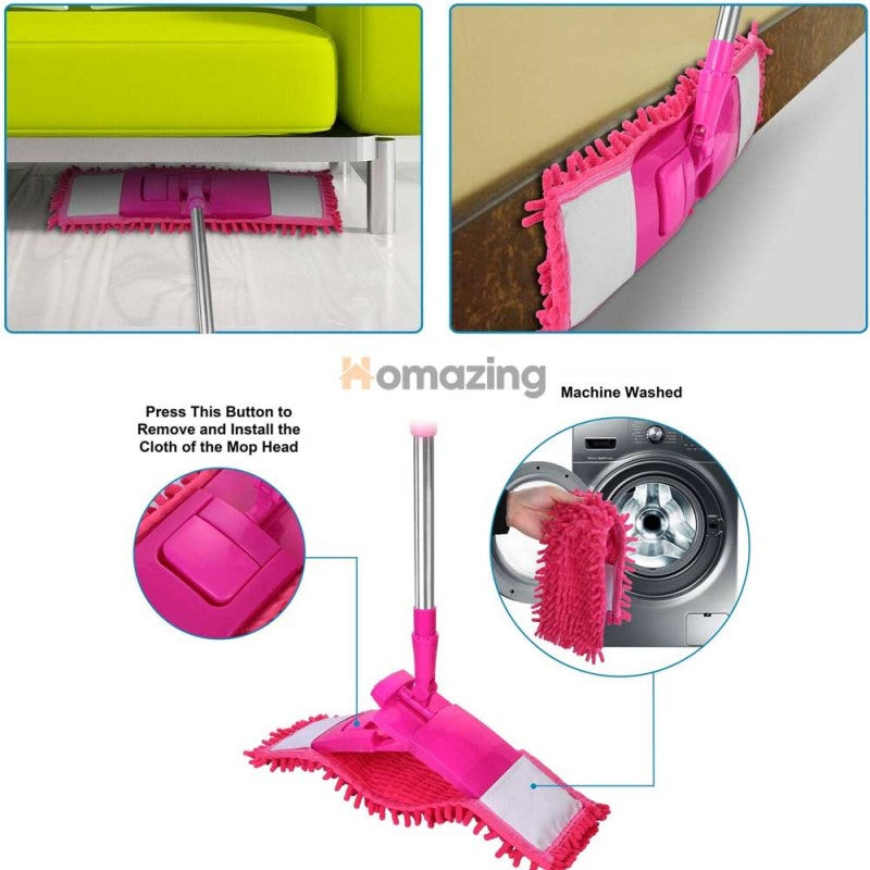 Flat Microfiber Squeeze Mop With Long Handle