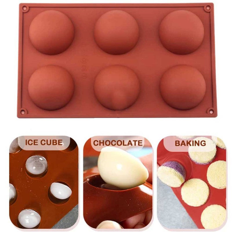 6 Slot Silicone Chocolate Baking Mold