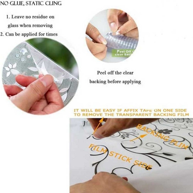 Window Glass Wallpaper Sticker Florals Fancy Pattern