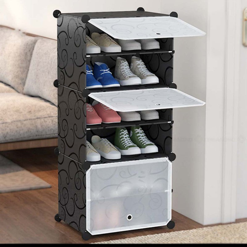 6 Layer Shoe Rack With Transparent Doors