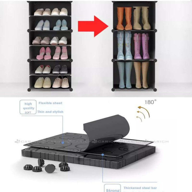 6 Layer Shoe Rack With Transparent Doors