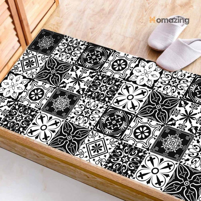 12 Pcs Tile Stickers Self Adhesive Black & White