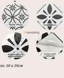 12 Pcs Tile Stickers Self Adhesive Black & White