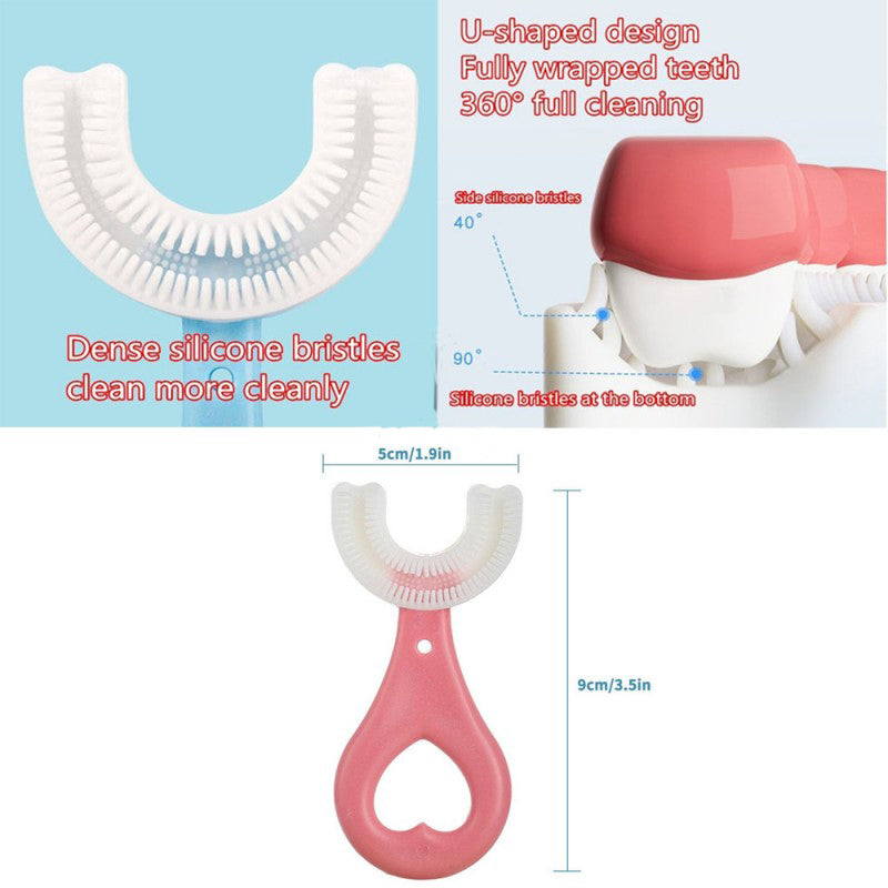 Silicone Baby Toothbrush U Shaped 360 Degree