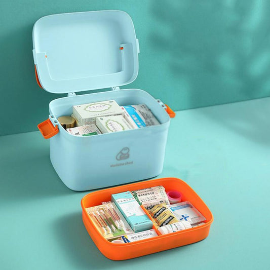 First Aid Medicine Storage Box Double Layer