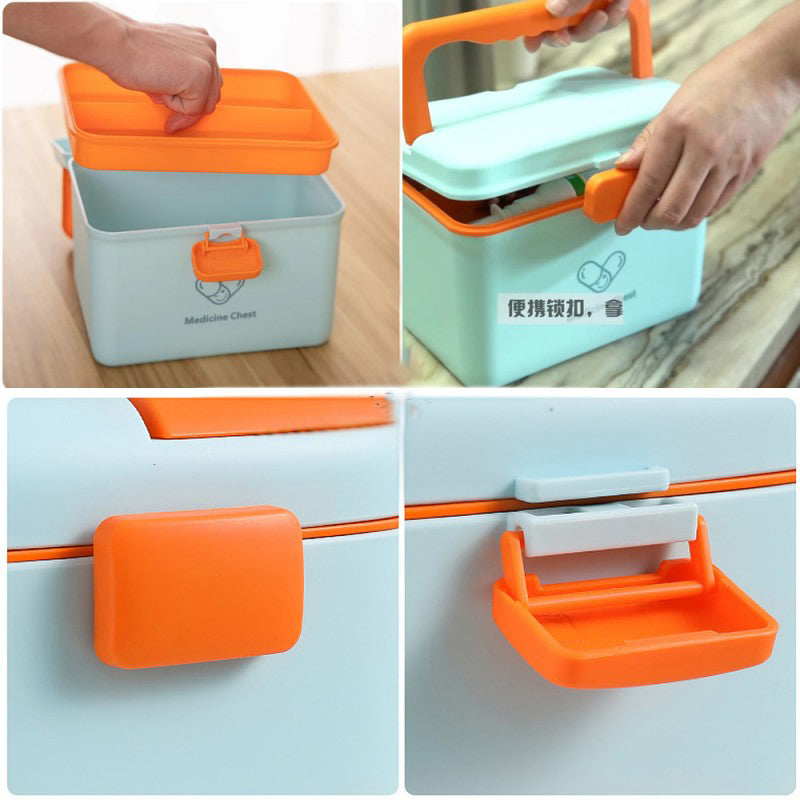 First Aid Medicine Storage Box Double Layer