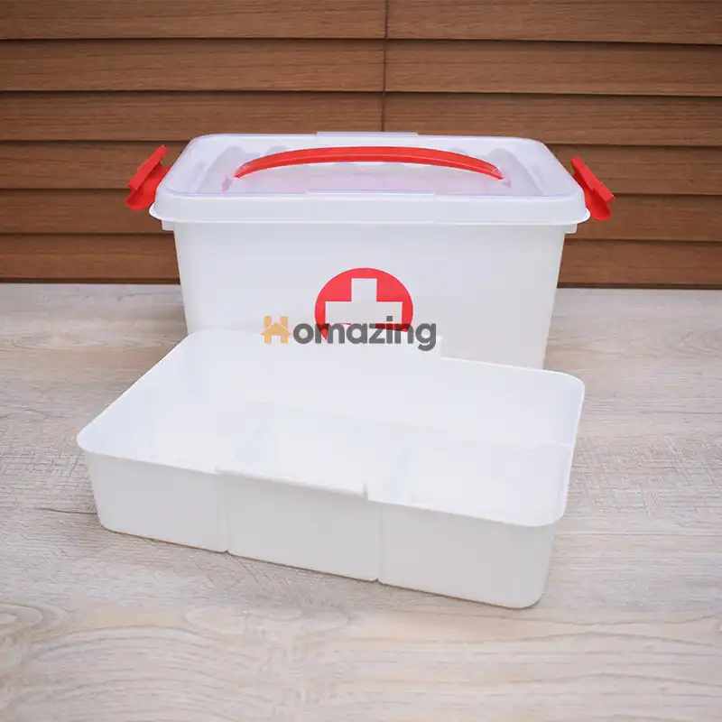 First Aid Medicine Storage Box Two Layers
