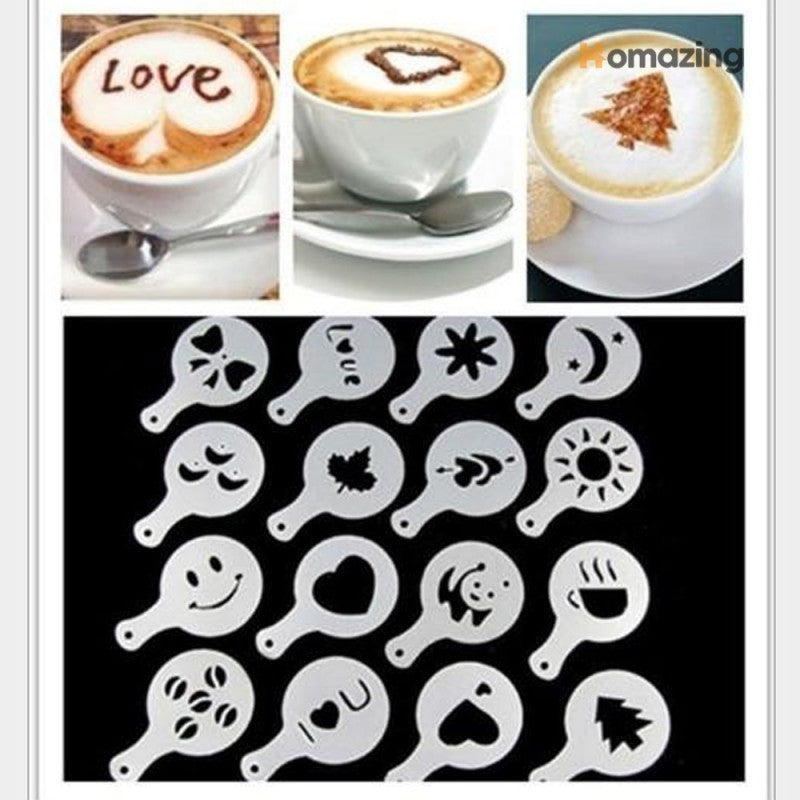Coffee Stencil Template Set Pack Of 16Pcs