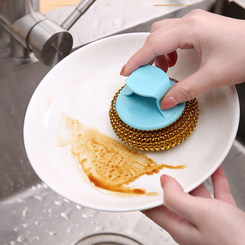 Handle Steel Scrubber Pad