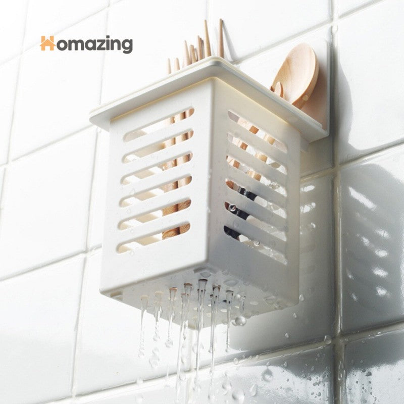 Kitchen Utensil Storage Holder Wall Mounted
