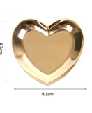 Gold Metal Jewelry Tray Heart Shaped