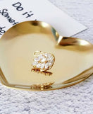 Gold Metal Jewelry Tray Heart Shaped