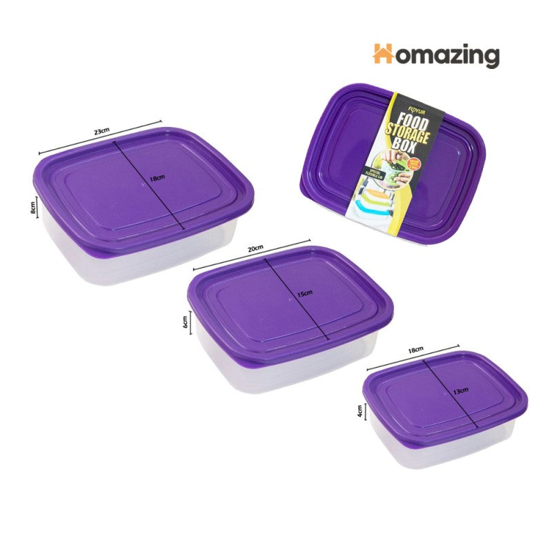 Airtight Food Storage Box With Lid Pack Of 3