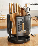 Rotatable Cutlery Utensil Rack With Knife Holder
