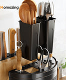 Rotatable Cutlery Utensil Rack With Knife Holder