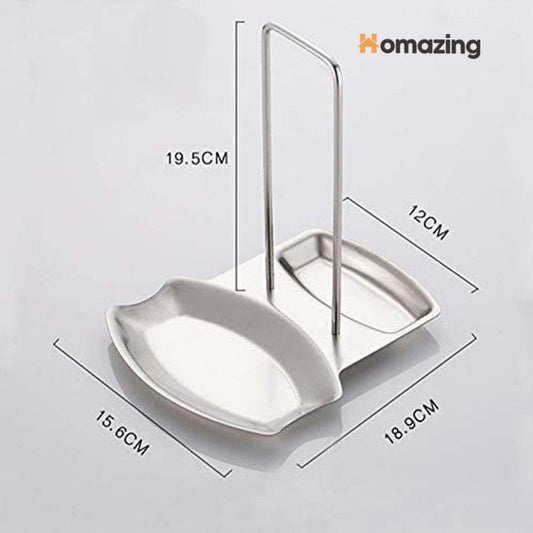 Lid And Spoon Stand Holder Stainless Steel