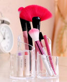 Acrylic 3 Compartment Cosmetic Brush Holder
