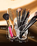 Acrylic 3 Compartment Cosmetic Brush Holder