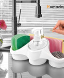 Sponge Holder And Soap Dispenser Sink Organizer