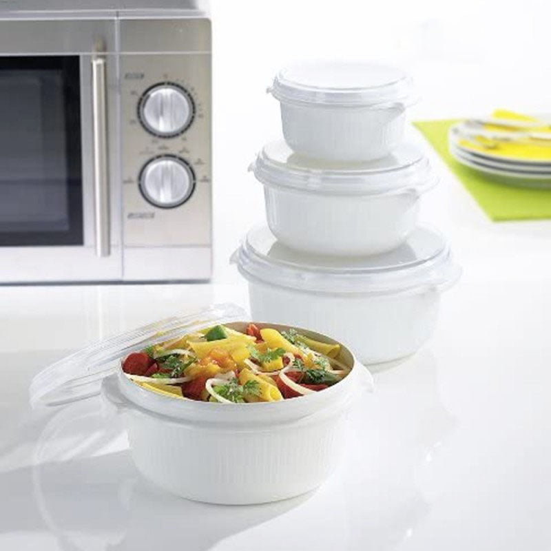 3Pcs Microwave Plastic Boxes Set