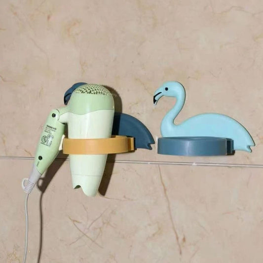 Adhesive Hair Dryer Holder Flamingo Shape