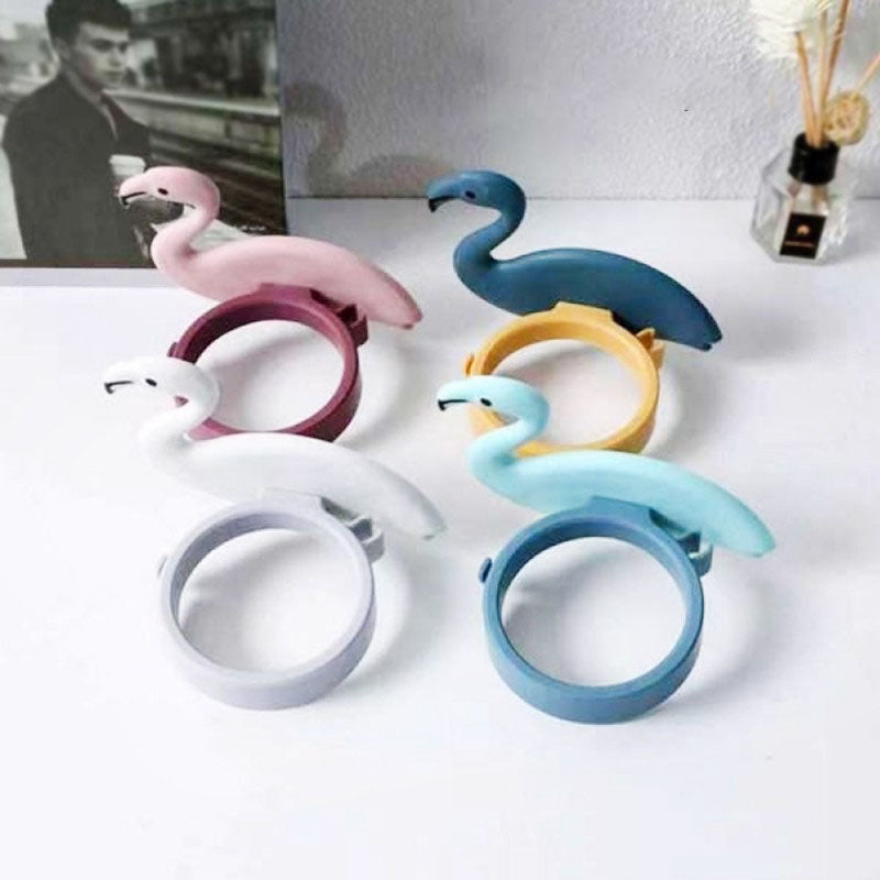 Adhesive Hair Dryer Holder Flamingo Shape