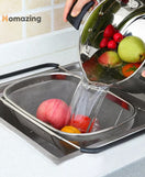 Over The Sink Colander Strainer Basket Stainless Steel