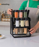 Rotating Spice Rack With 18Pcs Jar