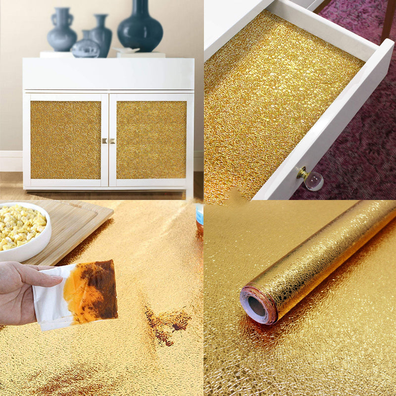 Oil Proof Aluminium Adhesive Sheet Stove Top - Golden - 60 x 200 cm