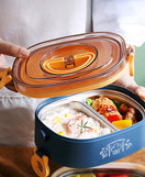 2 Compartment Lunch Box Stainless Steel