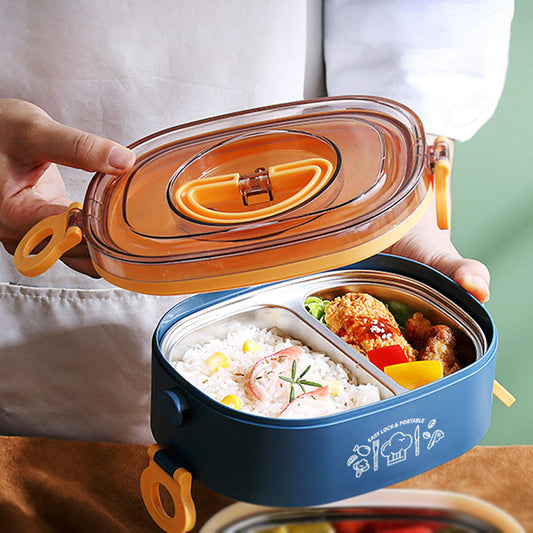 2 Compartment Lunch Box Stainless Steel