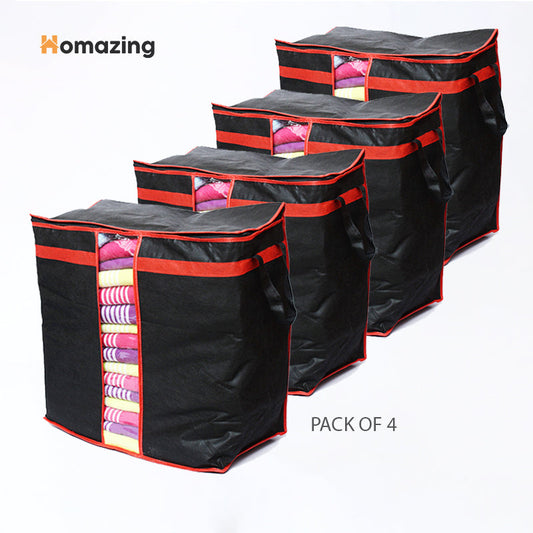 Blanket Cloth Bag Black Pack Of 4